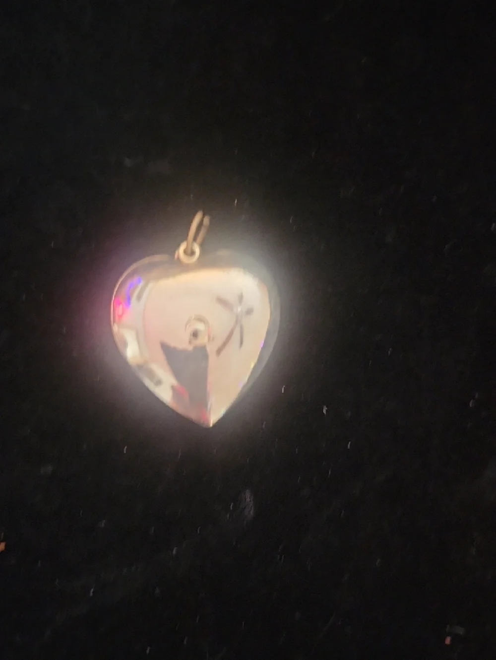 Vintage Heart Pendant Charm in Two-Tone Gold - Picture 2 of 2